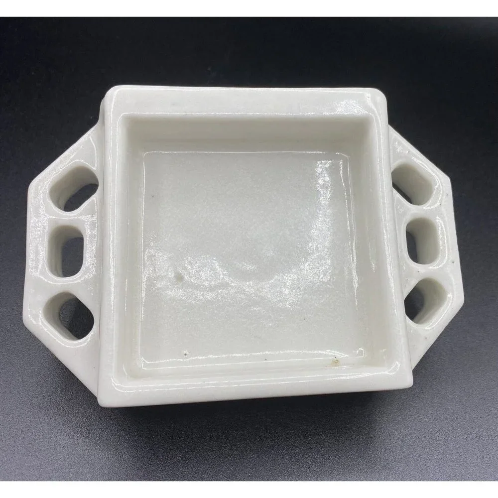 Antique White Porcelain Ceramic Soap Dish Bath Shower Tooth Brush Tray